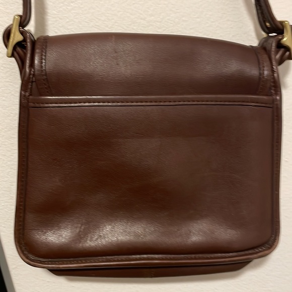 VINTAGE COACH BROWN LEATHER PURSE H8C-9061 BOLSO MESSENGER BAG HOMBRO - Picture 4 of 11